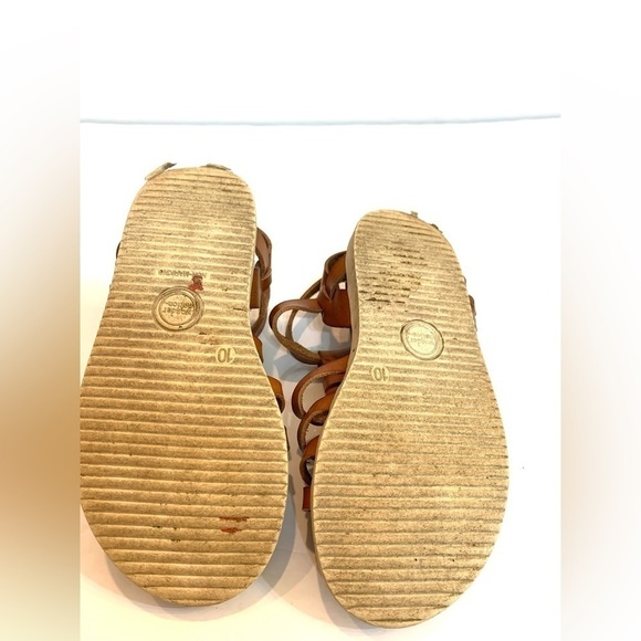 Little Girls Wonder Nation Strappy Brown Sandal Size 10 - Picture 3 of 6